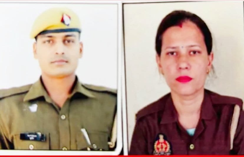 सडक हादसे में जिंदा जल गए UP पुलिस के 2 सिपाही.. रोड़ी से भरा ओवर लोड ट्रक बना सिपाही दम्पत्ति का काल